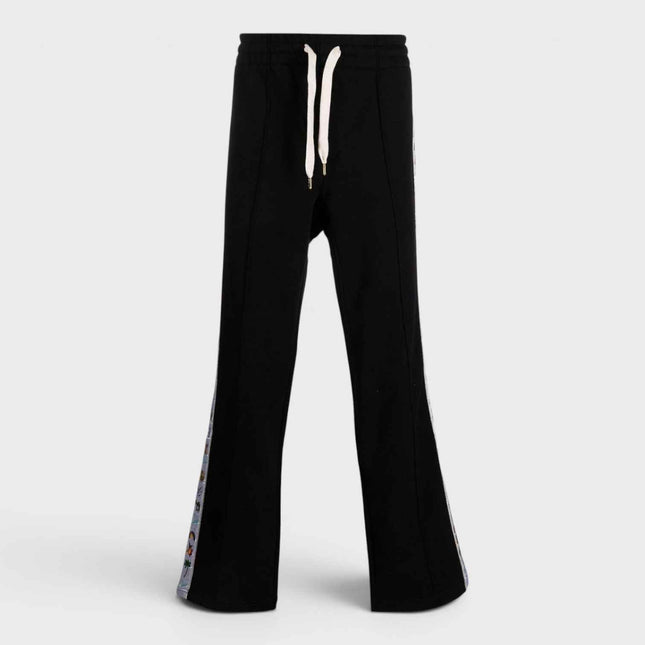 Casa Elements Embroidered Satin Tape Sweatpant Black