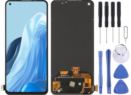 AMOLED Material Original LCD Screen and Digitizer Full Assembly for OPPO Reno7 5G CPH2371, For OPPO Reno7 5G(AMOLED)