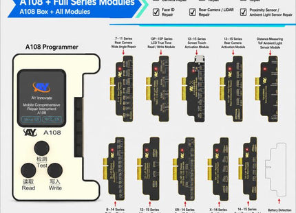 AY A108 Multi-function Dot Matrix Battery Repair Programmer for iPhone 8-16 Pro Max, A108 for iP 8-16 Pro Max