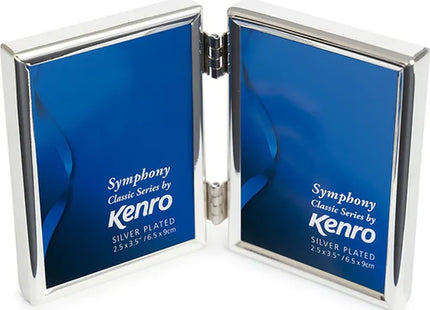 Kenro Symphony Classic 5x3.5 Silver Plated Double Frame