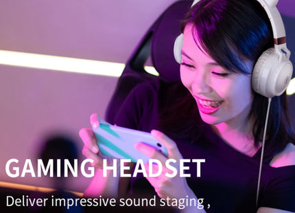 P28 Cat Ear Wired Headphone Muisc Stereo Headset with Microphone