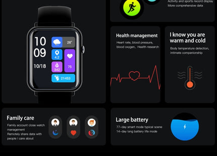Q19 Pro IP67 Waterproof 1.69 inch Smartwatch