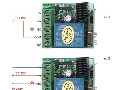 DC12V 1CH RF Remote Control Switch / 10A Relay / 433MHZ Switch Receiver