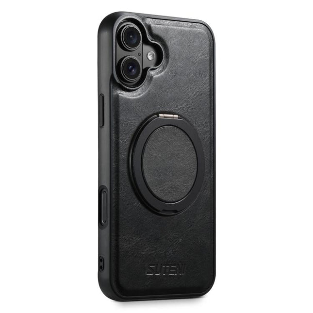 Suteni G3 Oil Wax 360 Rotation Holder MagSafe Back Phone Case, For iPhone 18, For iPhone 18 Pro, For iPhone 18 Pro Max, For iPhone 17 Pro Max, For iPhone 17 Pro, For iPhone 17, For iPhone Air, For iPhone 16 Pro Max