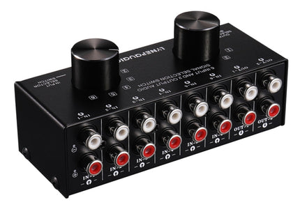 B026 6 Input 2 Output Or 2 Input 6 Output Audio Signal Source Selection Switcher RCA Port