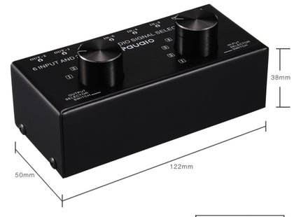 B026 6 Input 2 Output Or 2 Input 6 Output Audio Signal Source Selection Switcher RCA Port