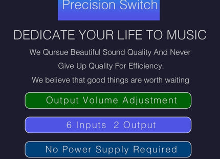 B026 6 Input 2 Output Or 2 Input 6 Output Audio Signal Source Selection Switcher RCA Port