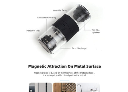 Fineblue MK-22 TWS Magnetic Absorption Bluetooth Speaker With LED Light Speaker