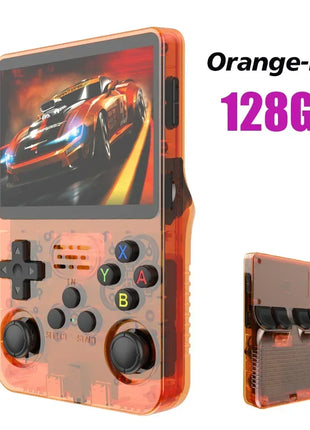 128GB Open Source R36S Video Game Console Linux System 3.5 Inch IPS Screen Orange Portable Pocket Video Player 64GB best Games