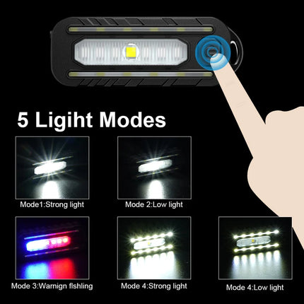 LED Red and Blue Shoulder Police Light with Clip USB Rechargeable
