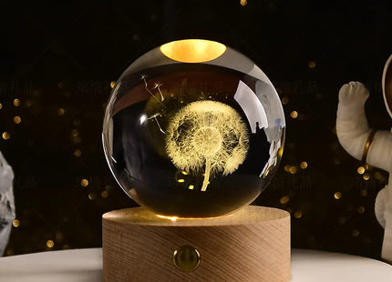 3D Crystal ball Planet Night Light