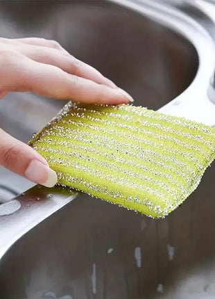 10/50pcs Steel Wire Sponge Wipe Non-stick Oil Brush Double Sided Cleaning Cloth Kitchen Dishcloth Scouring Pad Rag Cleaning Tool