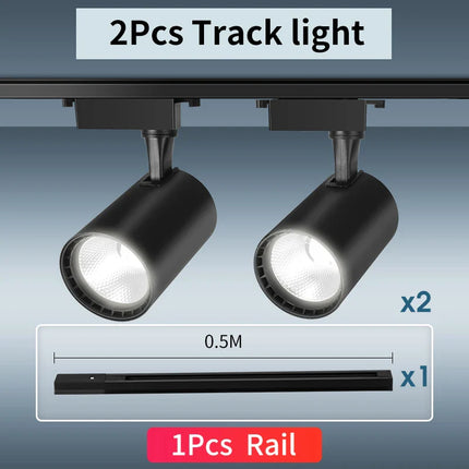 Whole Set 220V Led Track Light Fixture Rail Lighting System