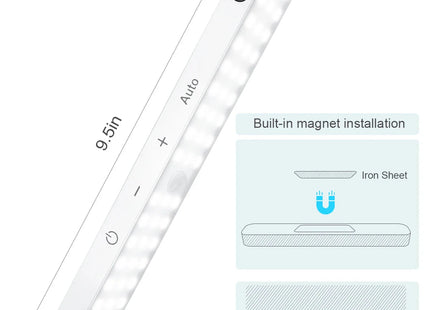 Motion Sensor Cabinet Light Battery Display 60 LED Touch Light Bar Wireless Rechargeable