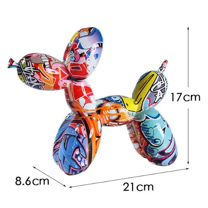 Resin Graffiti Balloon Dog Figurines