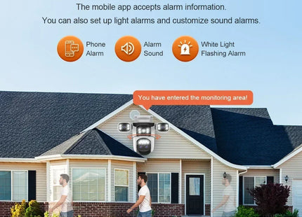 WiFi Security Camera Outdoor 10X Optical Zoom Four Lens Human Auto Tracking Waterproof