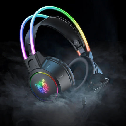 ONIKUMA RGB Gaming Headphones with HD Flexible Mic 3.5mm Gaming Headsets For PC Xbox PS4 PS5 Switch Computer Games