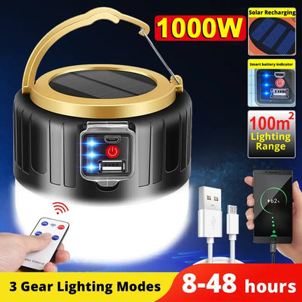 Outdoor Solar LED Camping Lights USB Rechargeable