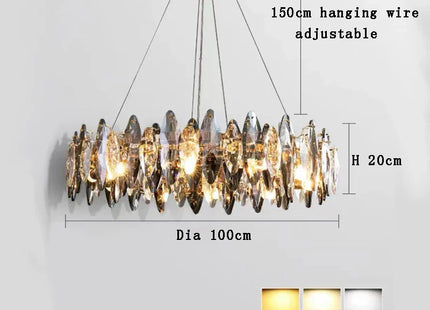 Crystal Gold Silver Designer Chandelier