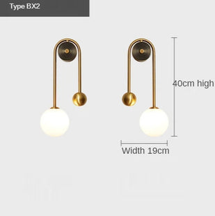 Modern Wall Lamp Glass Ball Lampshade