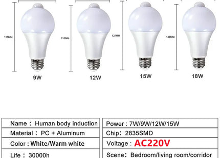 PIR Motion Sensor LED bulb