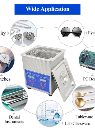 0.8L 1.3L Digital Ultra sonic Cleaning Machine Home Watch Ultrasound Cleaner Bath Toys Washer for Jewelry Rings Dental Glasses