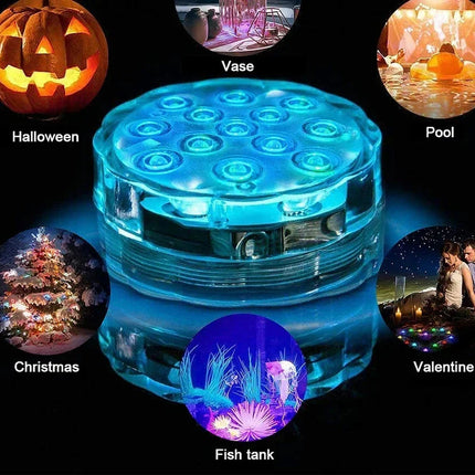 LED RGB Underwater Lights with Magnetic Suction Cups 16 Color Lights