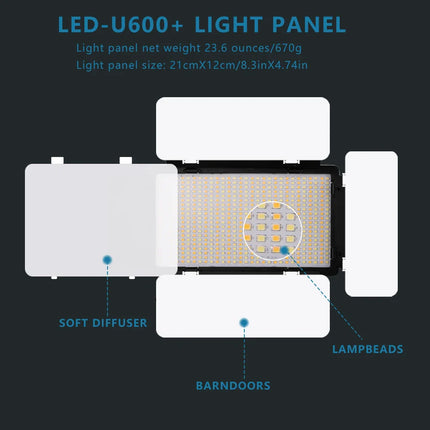 LED Video Light Photo Studio Lamp Bi-Color 2500K-8500k