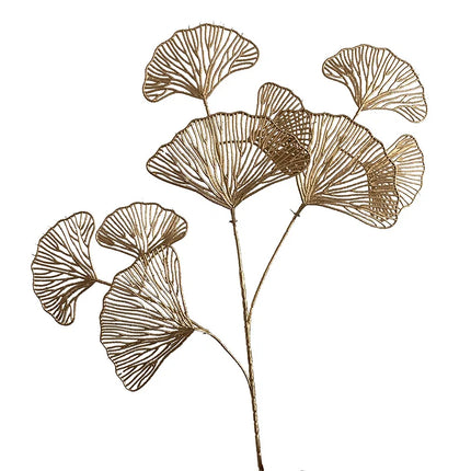 1PC Fan Leaf Netting Artificial Golden Flower