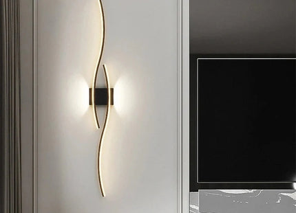 Modern LED Strip Wall Lamp Double Curve with Remote Control