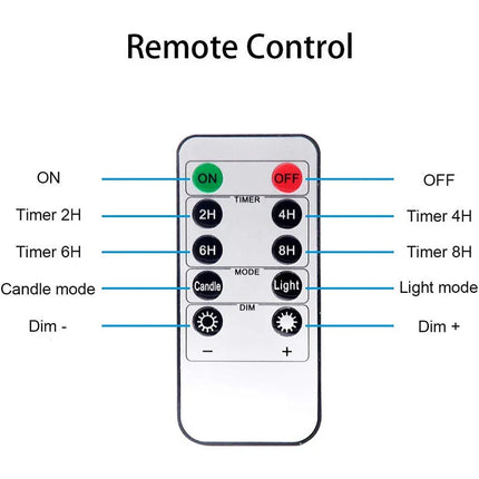 LED Glass Candle Full Set Remote Control Timer for Christmas Wedding