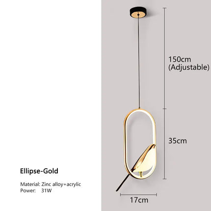 Bird LED Cord Pendant Lamps Indoors Hanging Light