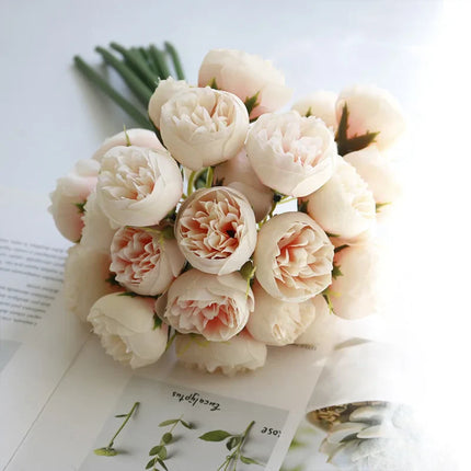 Rose Pink Peony Artificial Flowers Silk