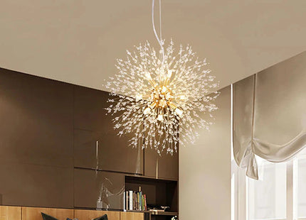 Modern Sky Star Fireball Crystal Pendant LED Light