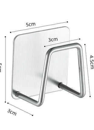 1-6pcs Kitchen Stainless Steel Sink Sponges Holder Self Adhesive Drain Drying Rack Shelf Household Wall Hooks Storage Organizer