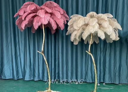 Ostrich Feather Floor Lamp for Living Room