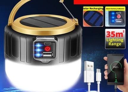 Outdoor Solar LED Camping Lights USB Rechargeable