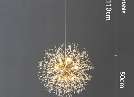Modern Sky Star Fireball Crystal Pendant LED Light