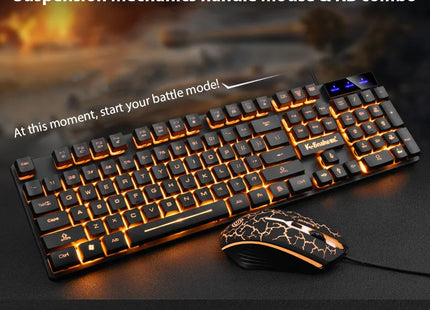 KM320 Keyboard And Mouse Set Waterproof Luminous Game Backlit Keyboard