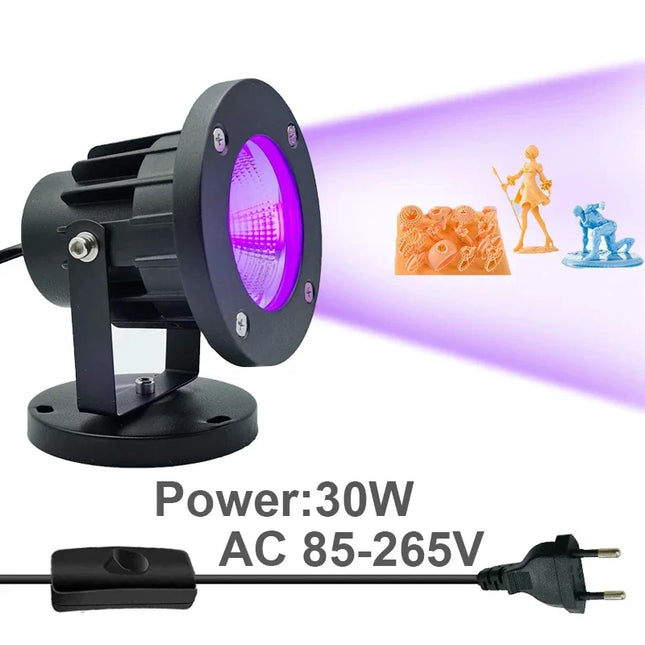 UV LED Lamp with 1.5m Switch Wire Plug for Ultraviolet Light