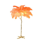 Orange / Gold lamp body / H170cm 45 feathers