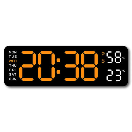 USB Powered Large Digital Wall Clock 9 Inch Temperature