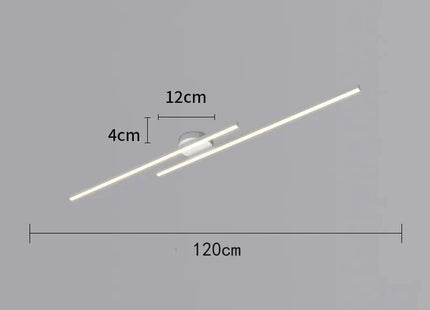 Long Aluminium LED Ceiling Light Modern Creative Design