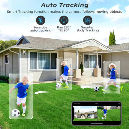 8MP Wifi Camera PTZ Outdoor Dual Screen Human Detection Dual Lenses 10MP Security Protection IP Camera