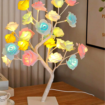 LED Rose Leaf Table Lamp USB Fairy Light Night Lights