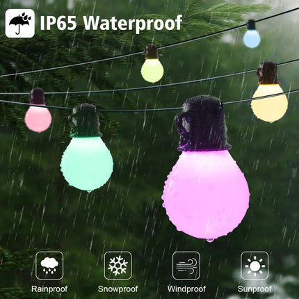 Smart WIFI G40 LED Bulb String Light USB 15M 25 Blubs Fairy Lights