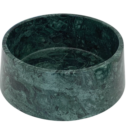 Dark Green Marble Dog Bowl
