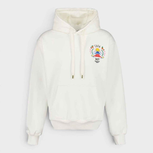 Casa Way Mountain Printed Hoodie Off White