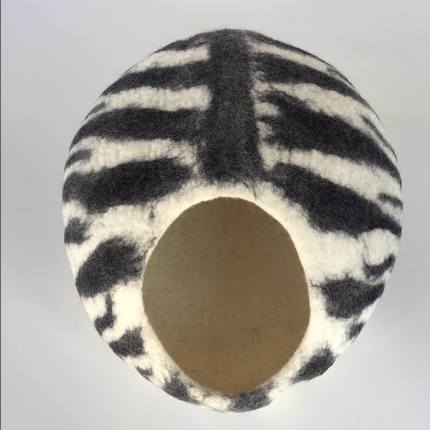 Zebra Wool Cocoon Basket