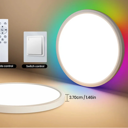 220V LED Ceiling Light Dimmable With Remote Control RGB 3000K-6500K Round Lamp